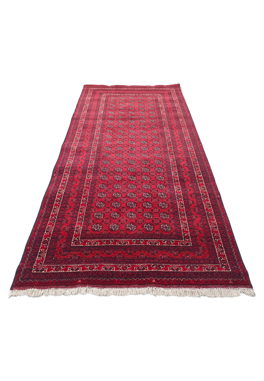 Deep Red Turkmen Gül Khan Muhammadi Rug, Hand-Knotted Wool