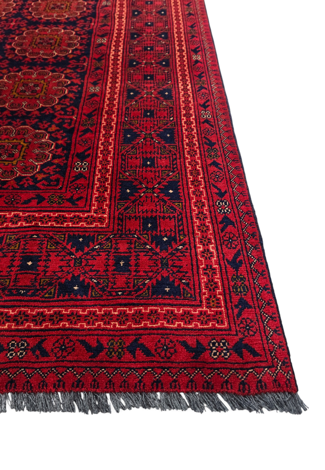 Wine Red Bashiri Rug, Hand-Knotted Wool