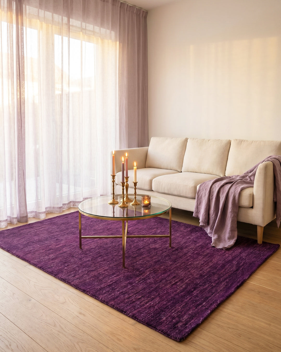 Mulberry Gabbeh, Hand-Knotted Afghan Wool Rug