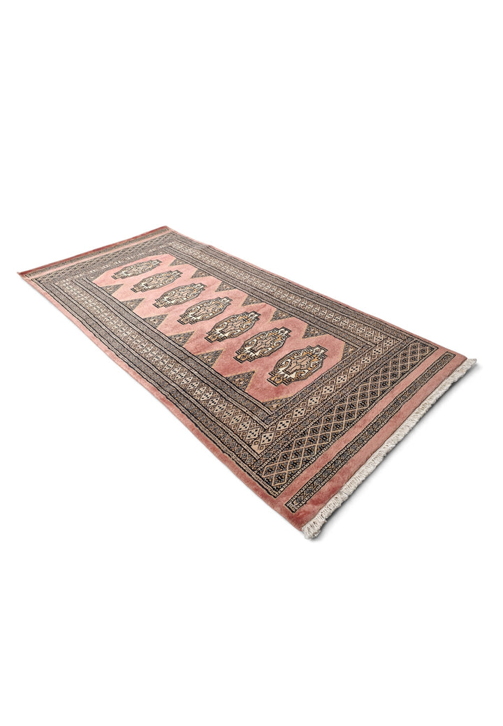 Terracotta and Beige Yamoud Rug, Hand-Knotted Wool