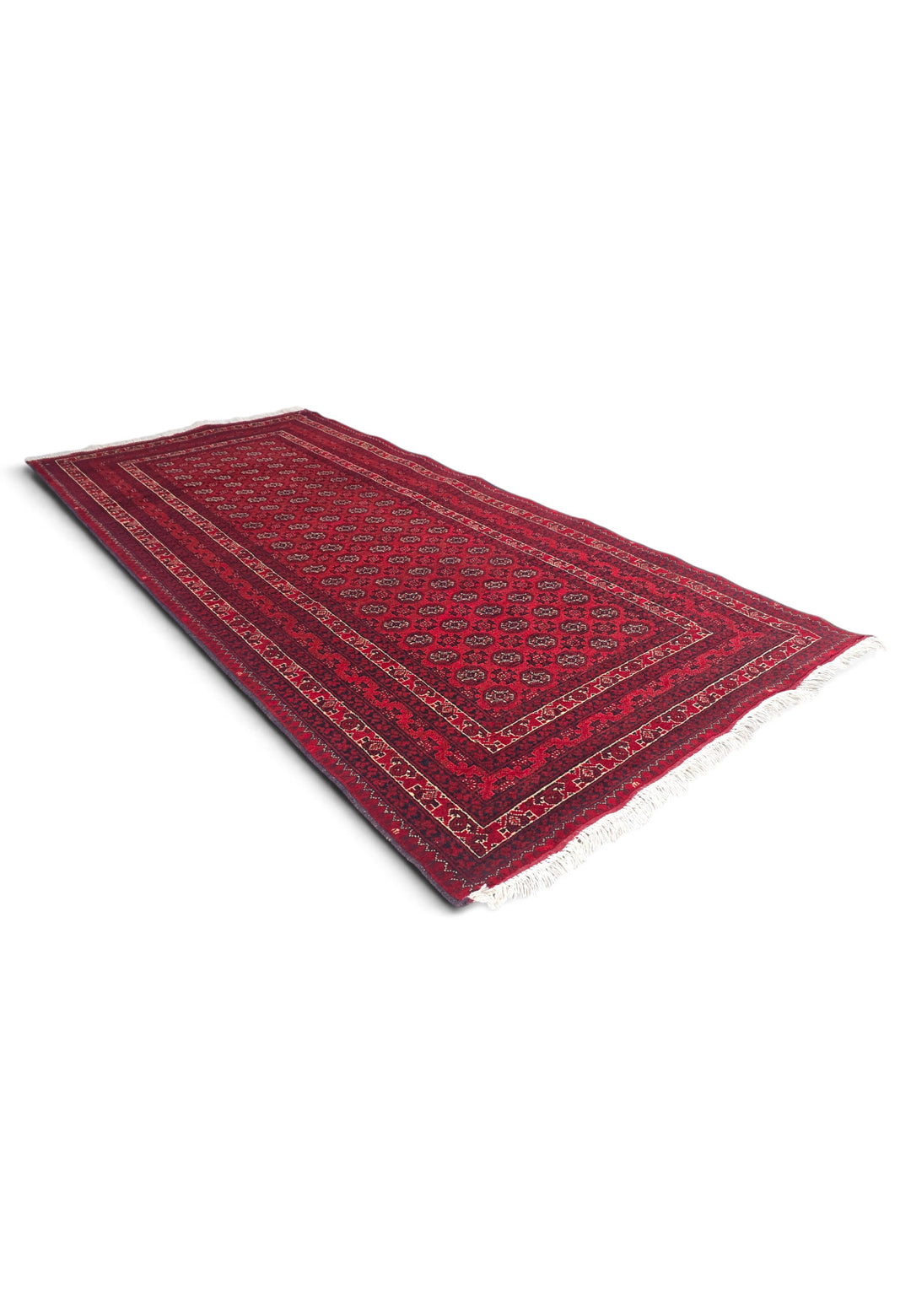 Deep Red Turkmen Gül Khan Muhammadi Rug, Hand-Knotted Wool