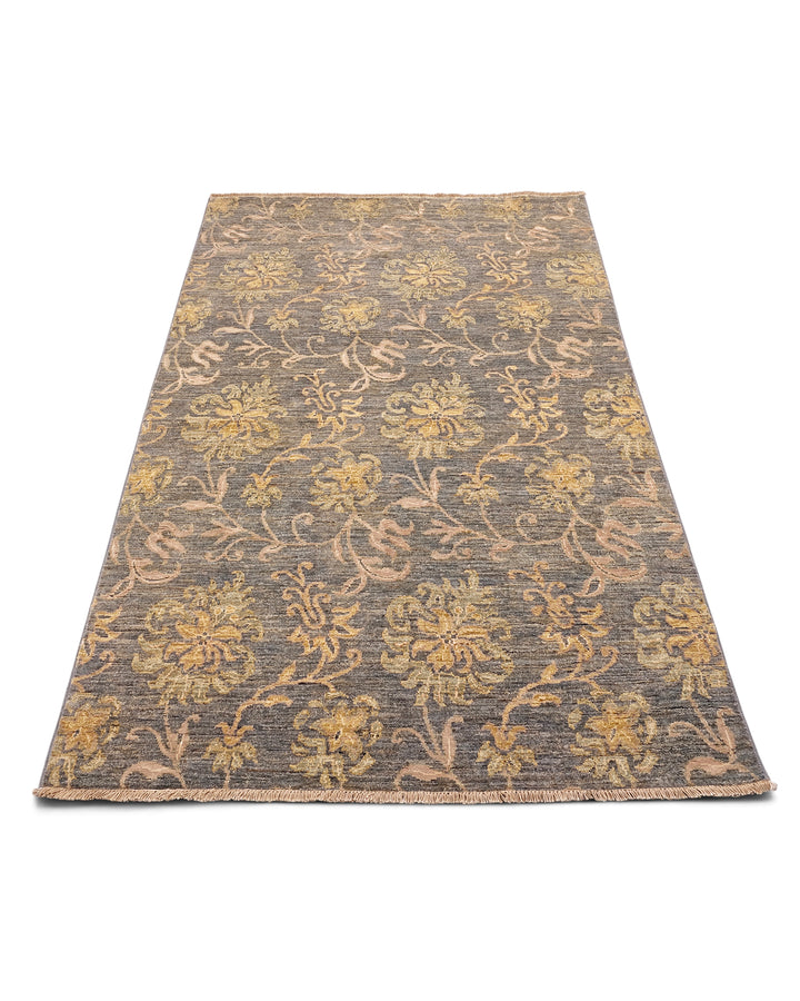 Smoke &amp; Rose Gabbeh, Hand-Knotted Afghan Wool &amp; Silk Rug