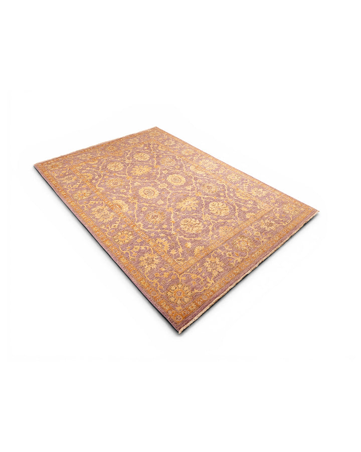 Mauve Gabbeh, Hand-Knotted Afghan Wool &amp; Silk Rug