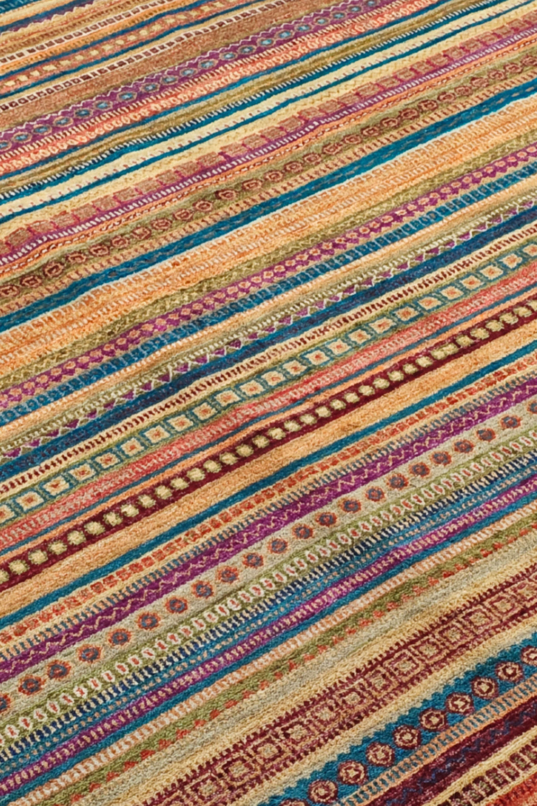 Multicolour Tribal Stripe Ghazni, Hand-Knotted Afghan Wool Rug