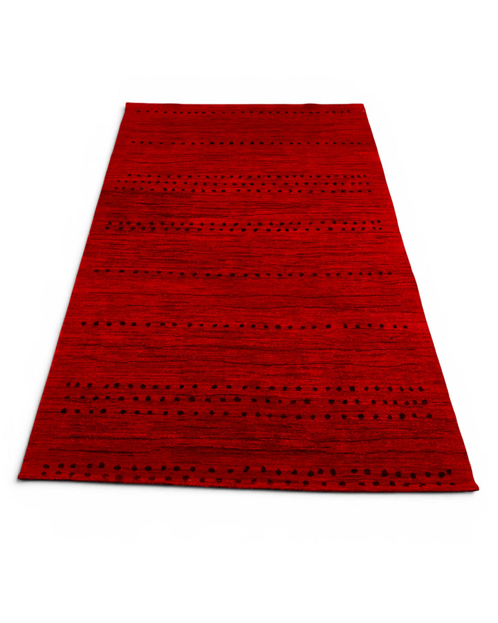 Red Gabbeh, Hand-Knotted Afghan Wool Rug