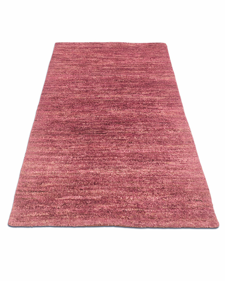 Dusty Mauve Gabbeh, Hand-Knotted Afghan Wool Rug