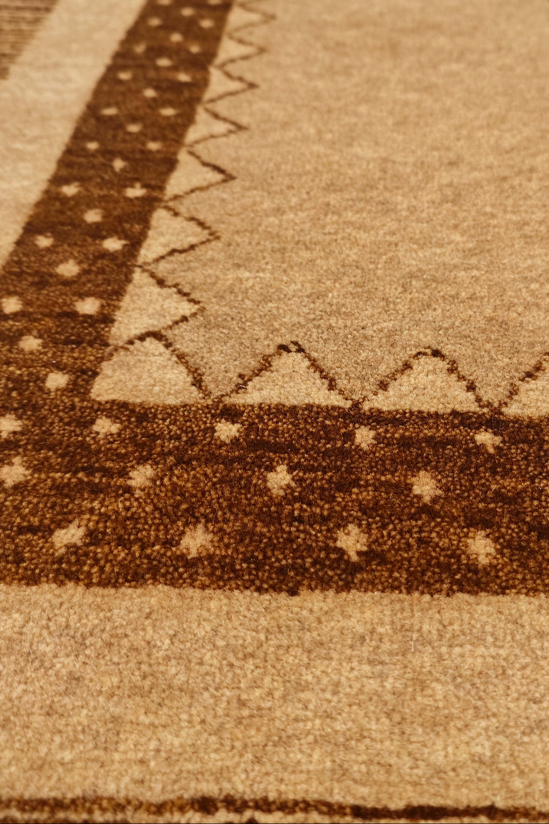 Camel &amp; Brown Gabbeh, Hand-Knotted Afghan Wool Rug