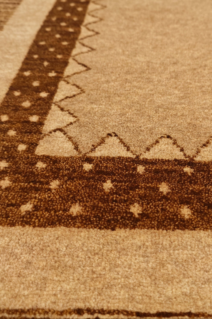 Camel &amp; Brown Gabbeh, Hand-Knotted Afghan Wool Rug