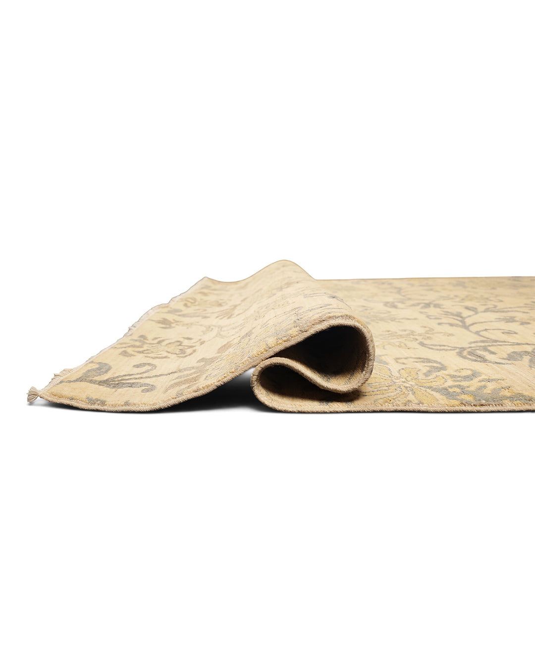 Champagne Lily Gabbeh, Hand-Knotted Afghan Wool &amp; Silk Rug