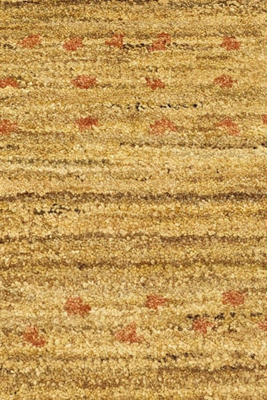 Wheat Gold Gabbeh with Rust Flecks, Hand-Knotted Afghan Wool Rug