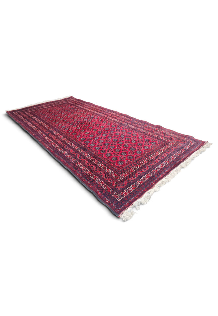 Deep Red Khan Muhammadi Rug, Hand-Knotted Wool