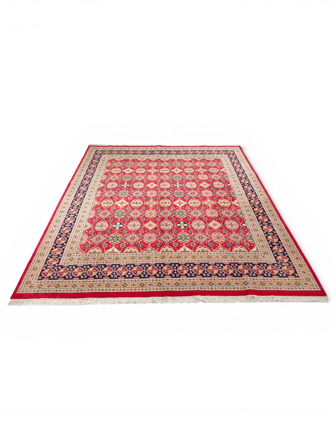 Red Gul Pakistani Bokhara, Hand-Knotted Wool Rug
