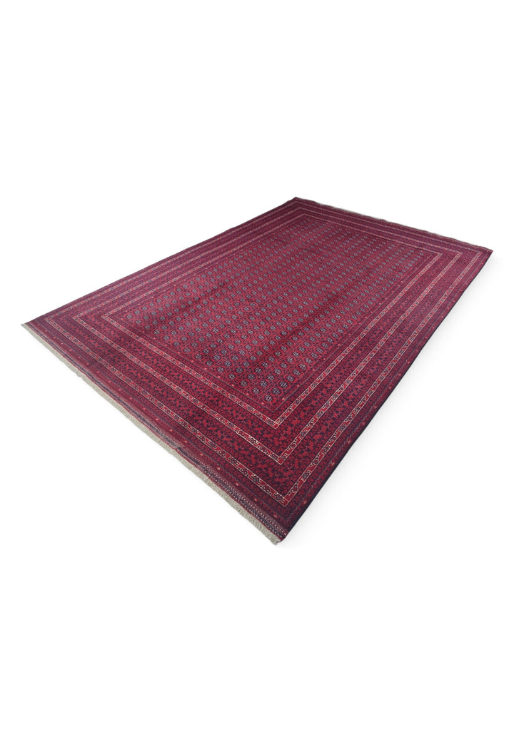 Deep Wine Khoja Roshnai, Hand-Knotted Wool Rug