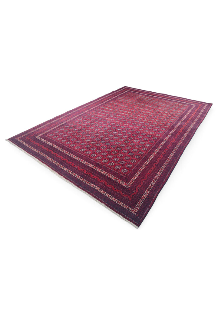 Wine Red Turkmen Gül Khal Mohammadi Rug, Hand-Knotted Wool