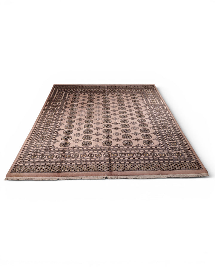 Taupe Pakistani Jaldar, Hand-Knotted Wool Rug