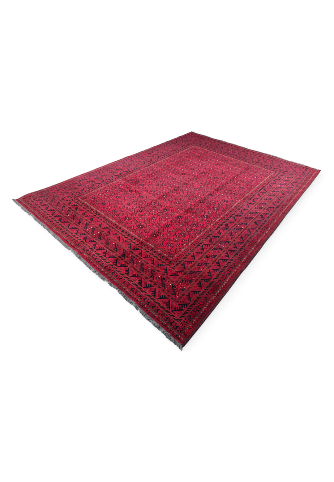 Wine Red Mina Khani, Hand-Knotted Wool Rug