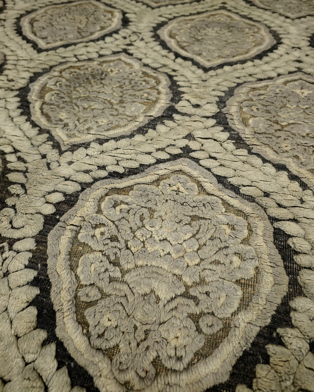 Charcoal Gabbeh, Hand-Knotted Afghan Wool &amp; Silk Rug
