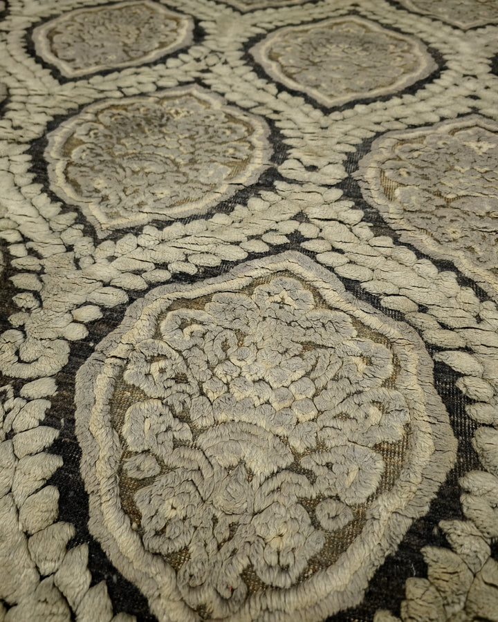 Charcoal Gabbeh, Hand-Knotted Afghan Wool &amp; Silk Rug