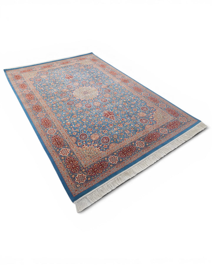 Black &amp; White Pakistani Double Knot, Hand-Knotted Wool Rug