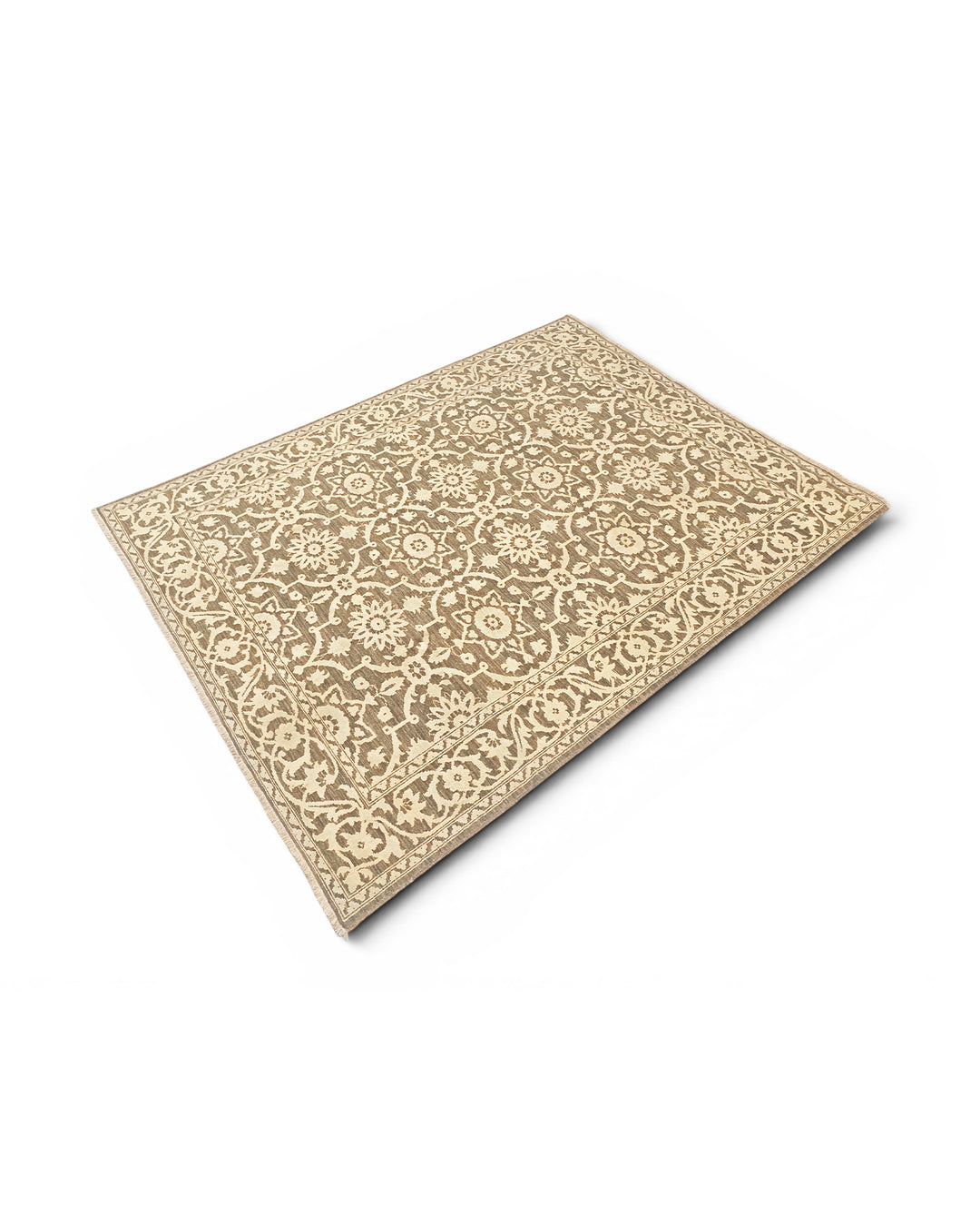Brown Gabbeh, Hand-Knotted Afghan Wool &amp; Silk Rug