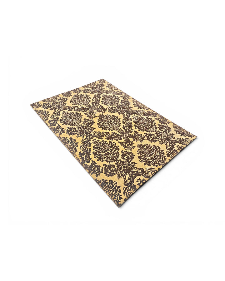 Gold Gabbeh, Hand-Knotted Afghan Wool Rug