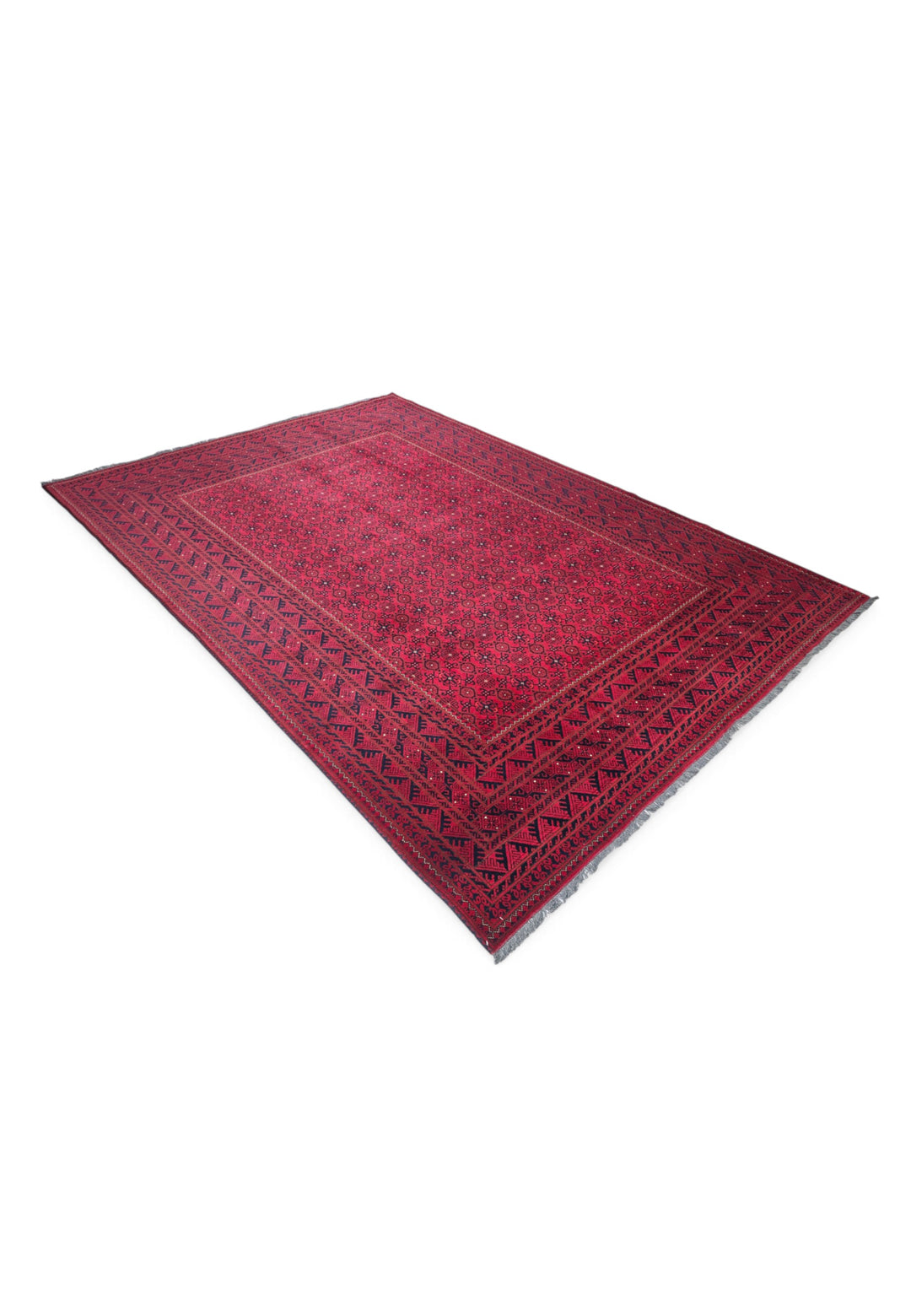 Wine Red Mina Khani, Hand-Knotted Wool Rug