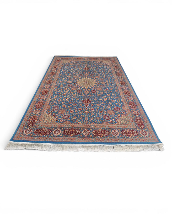 Black &amp; White Pakistani Double Knot, Hand-Knotted Wool Rug