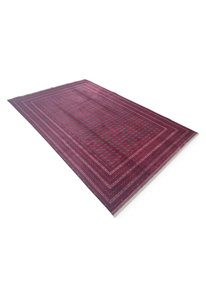 Deep Wine Khoja Roshnai, Hand-Knotted Wool Rug