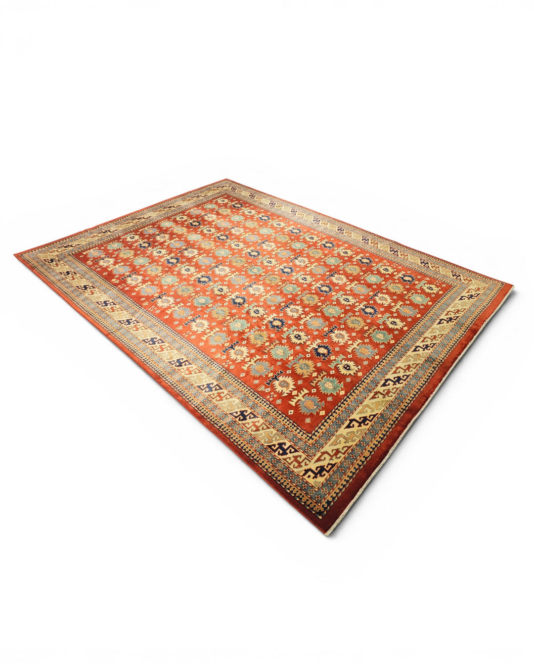 Red Tribal Afghani Sherwan, Hand-Knotted Afghan Wool Rug