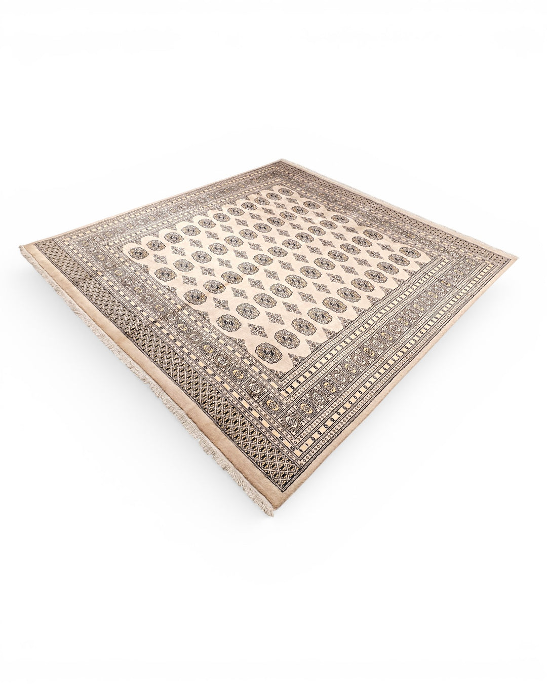 Brown Pakistani Jaldar, Hand-Knotted Wool Rug