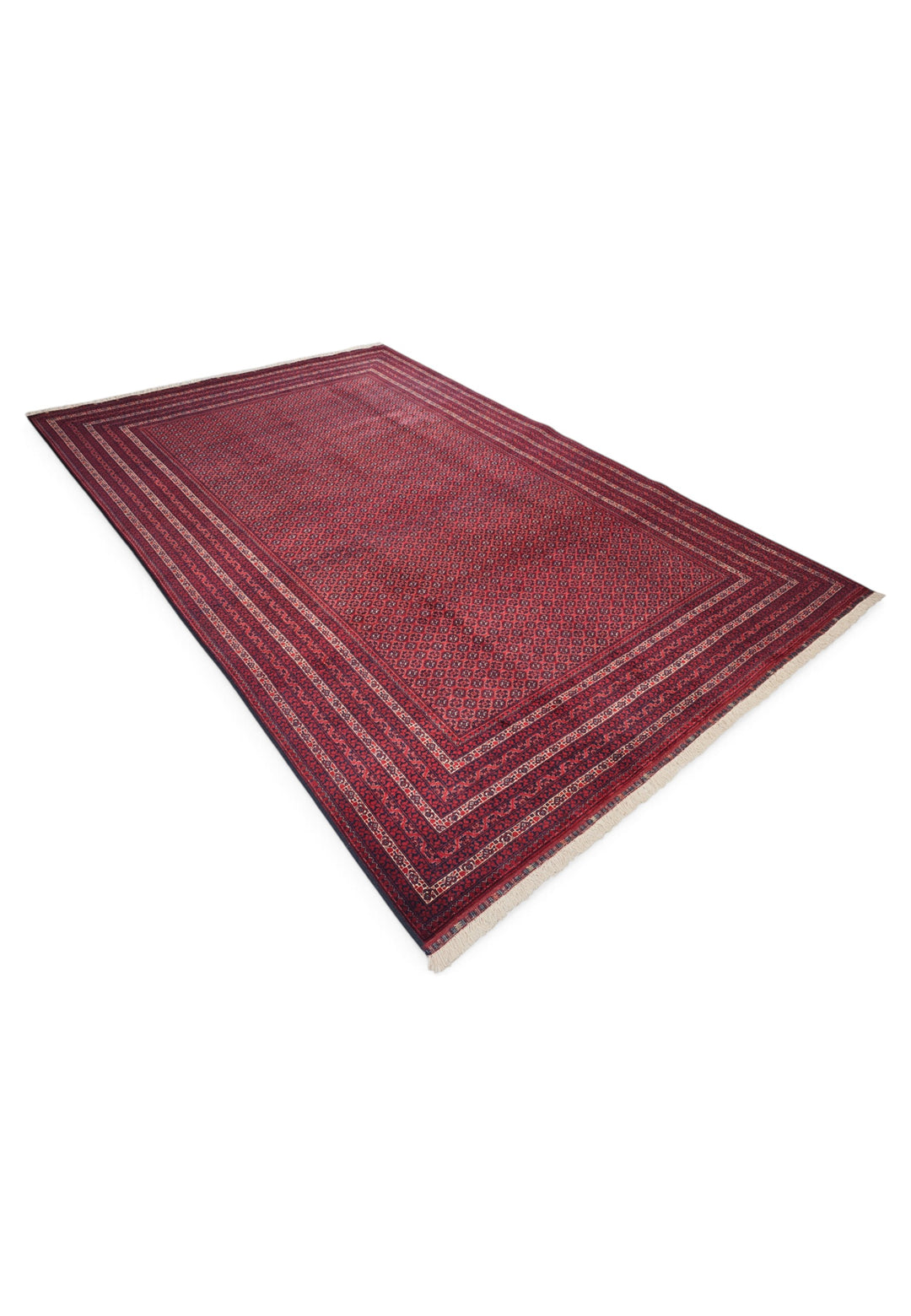 Deep Burgundy Khoja Roshnai, Hand-Knotted Wool Rug