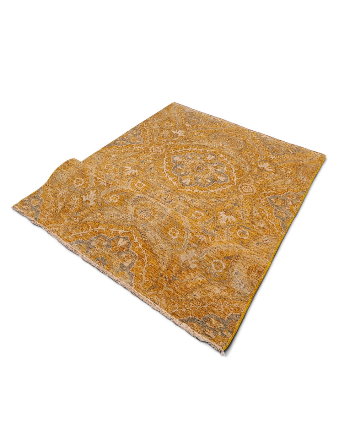 Amber Garden Gabbeh, Hand-Knotted Afghan Wool &amp; Silk Rug