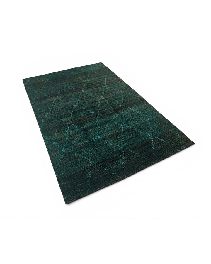 Teal Gabbeh, Hand-Knotted Afghan Wool Rug