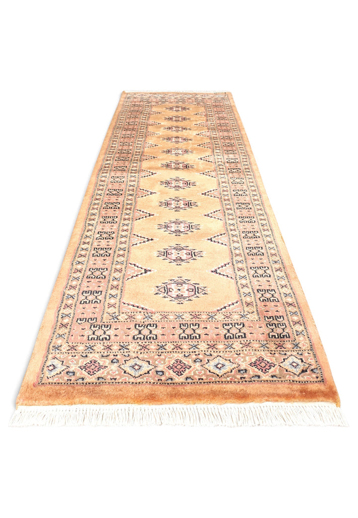 Apricot and Rose Yamoud Gül, Hand-Knotted Wool and Silk Rug
