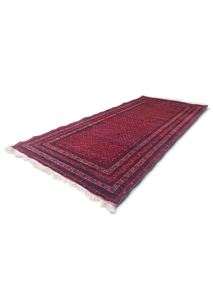 Deep Red Khan Muhammadi Rug, Hand-Knotted Wool