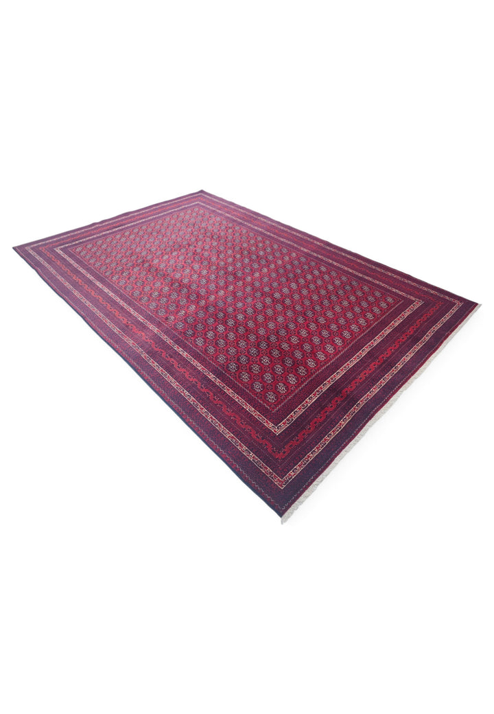 Wine Red Turkmen Gül Khal Mohammadi Rug, Hand-Knotted Wool