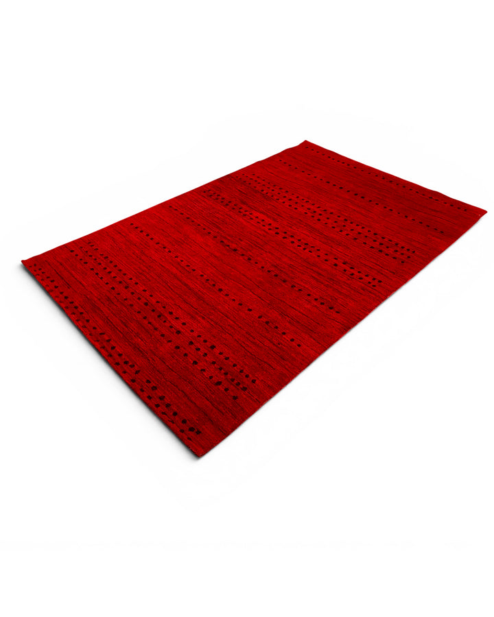 Red Gabbeh, Hand-Knotted Afghan Wool Rug