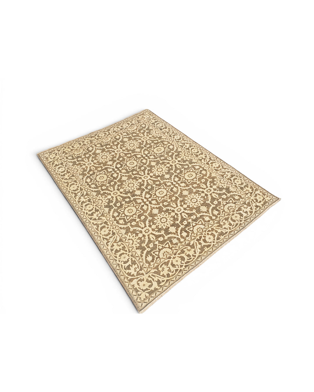 Brown Gabbeh, Hand-Knotted Afghan Wool &amp; Silk Rug