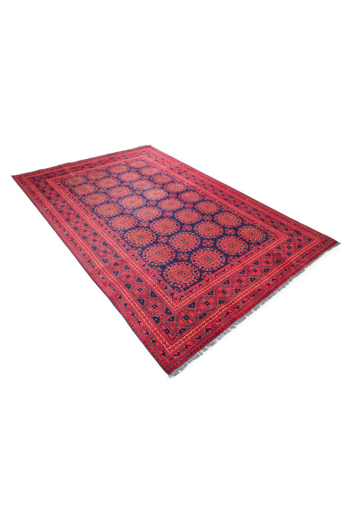 Wine Red Bashiri Rug, Hand-Knotted Wool