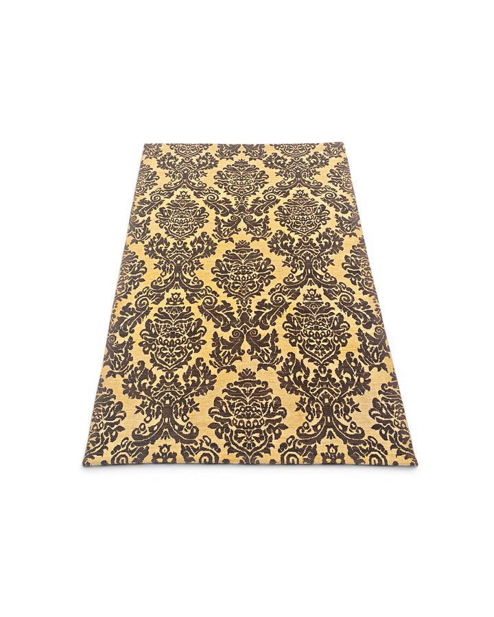 Gold Gabbeh, Hand-Knotted Afghan Wool Rug