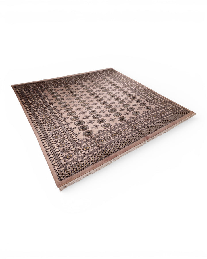 Brown Gul Pakistani Bokhara, Hand-Knotted Wool Rug