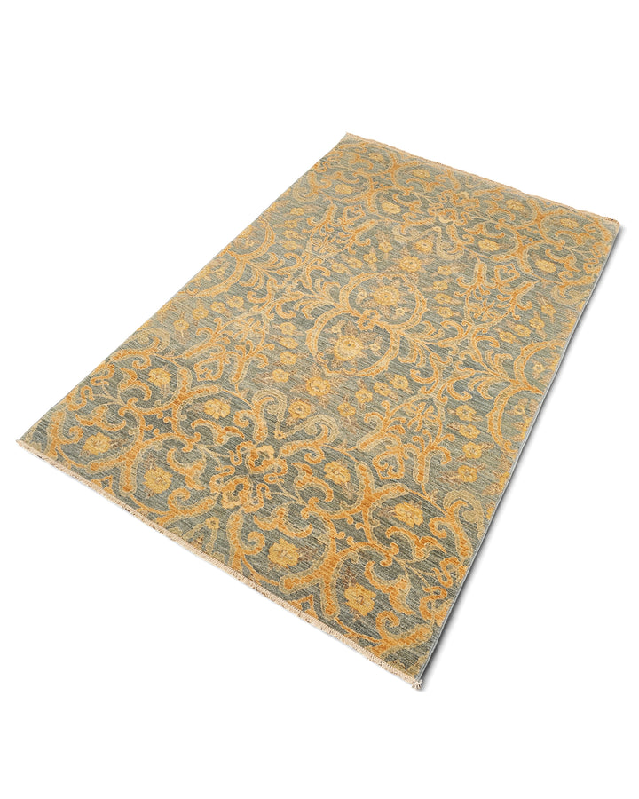 Florentine Gold Gabbeh, Hand-Knotted Afghan Wool Rug
