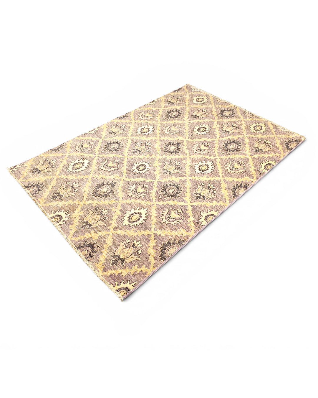 Wisteria Trellis Gabbeh, Hand-Knotted Afghan Wool &amp; Silk Rug
