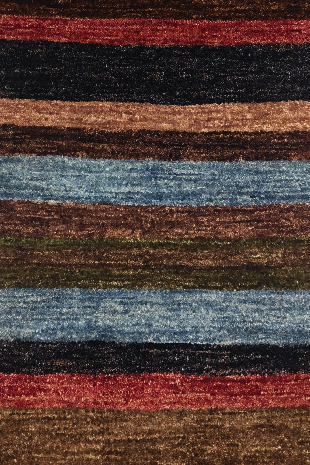 Multicolour Stripe Gabbeh, Hand-Knotted Afghan Wool Rug