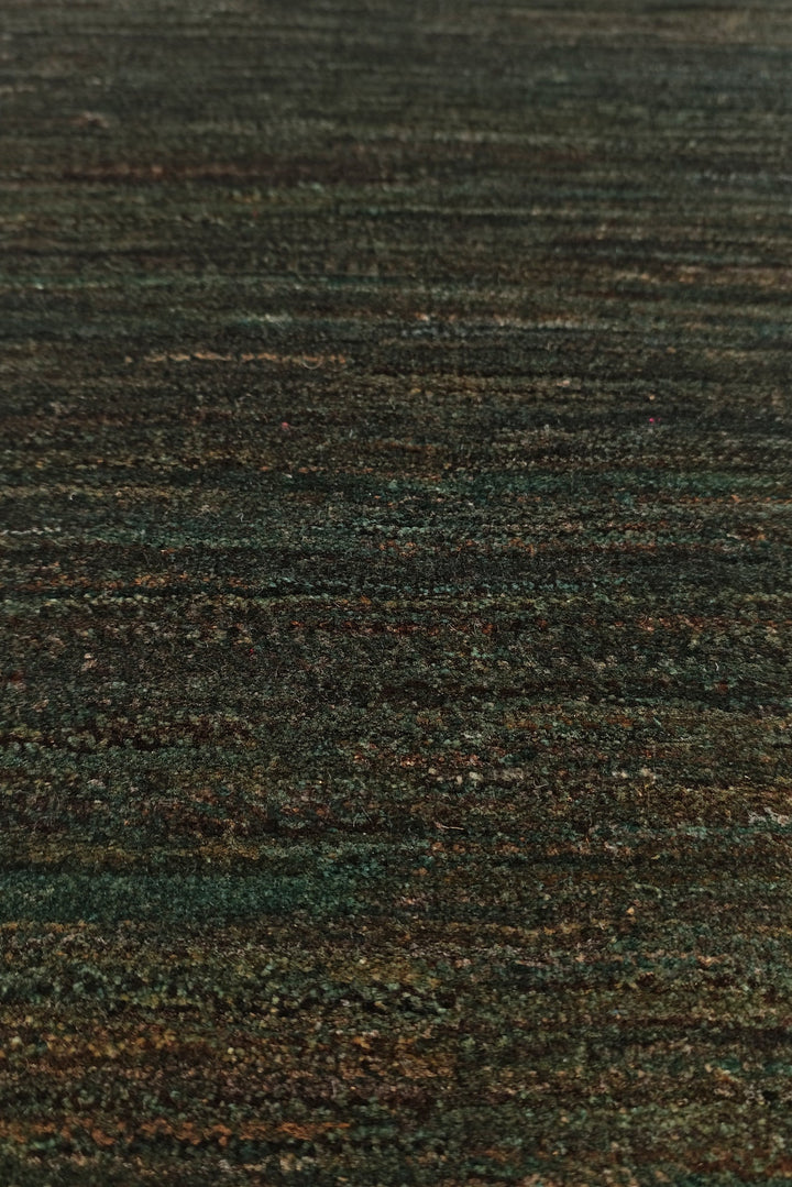 Forest Green Gabbeh, Hand-Knotted Afghan Wool Rug