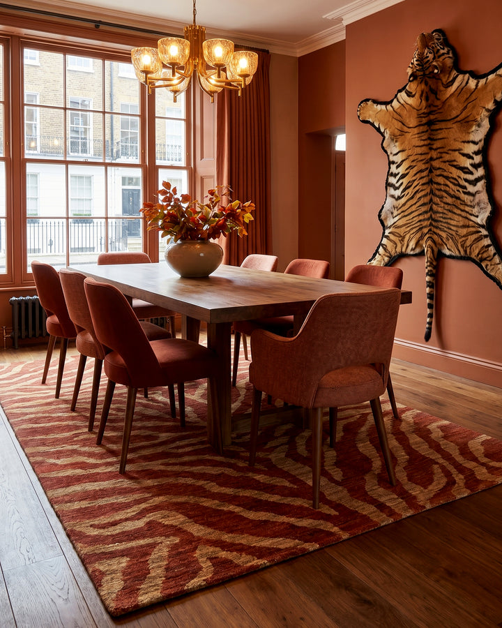 Terracotta Gabbeh, Hand-Knotted Afghan Wool Rug