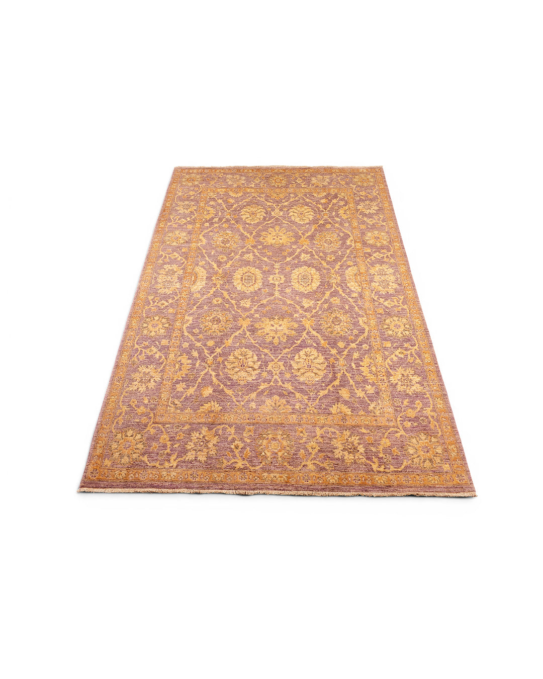 Mauve Gabbeh, Hand-Knotted Afghan Wool &amp; Silk Rug