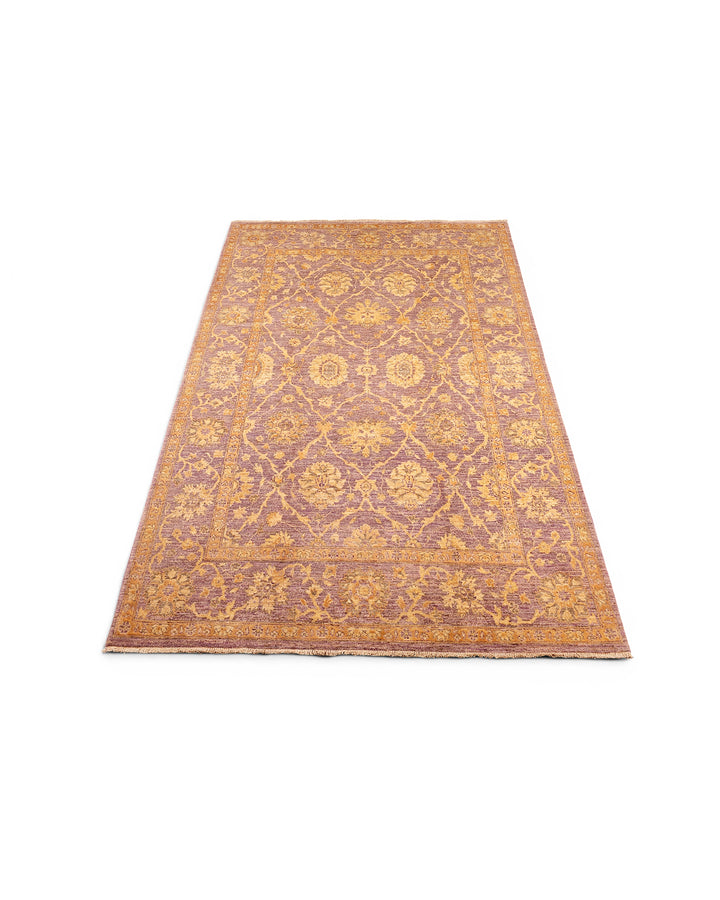Mauve Gabbeh, Hand-Knotted Afghan Wool &amp; Silk Rug