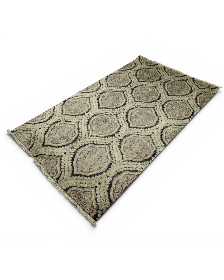 Charcoal Gabbeh, Hand-Knotted Afghan Wool &amp; Silk Rug