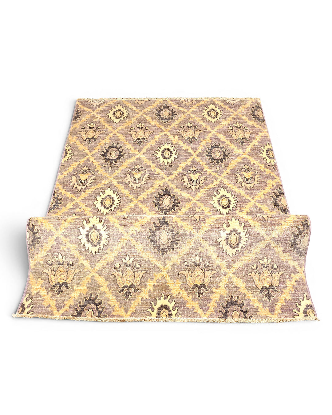 Wisteria Trellis Gabbeh, Hand-Knotted Afghan Wool &amp; Silk Rug